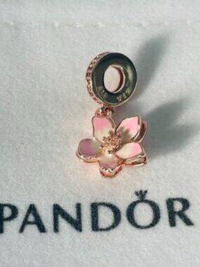 Pandora Cherry Blossom Dangle Charm Rose Gold-Plated